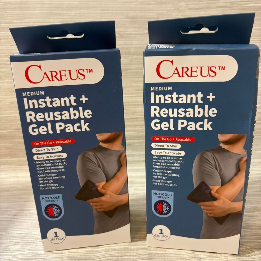 NEW CAREUS instant reusable gel pack flexible set of 4 NWT
